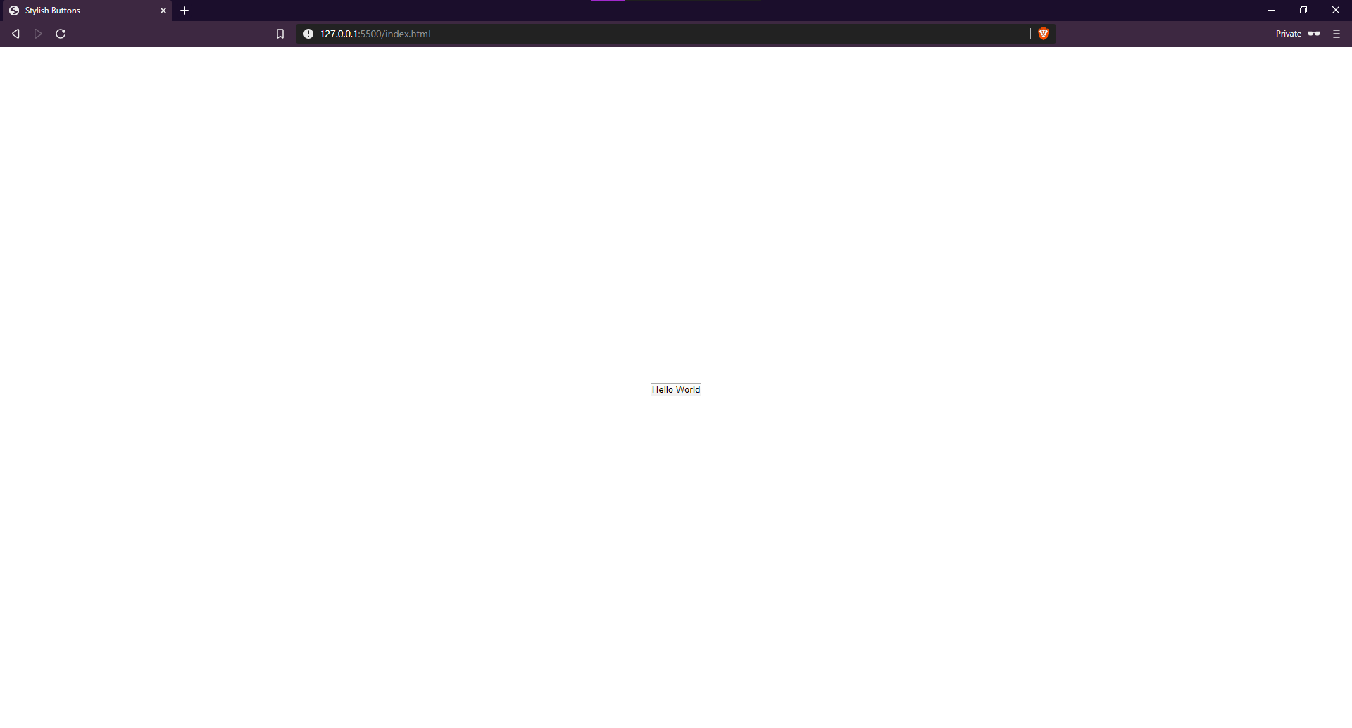 screenshot of button on the center of the webpage